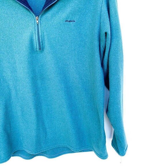 Patagonia Capilene Teal Navy Quarter Zip Pullover - Picture 3 of 9